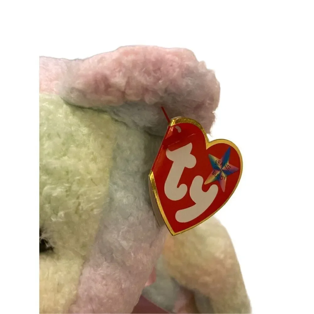 1999 Groovy Bear Ty Beanie Buddies Plush Collectible Vintage Y2K 90s